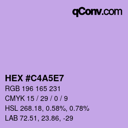 Color code: HEX #C4A5E7 | qconv.com