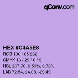 Color code: HEX #C4A5E8 | qconv.com