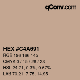 Color code: HEX #C4A691 | qconv.com