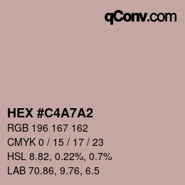 Farbcode: HEX #C4A7A2 | qconv.com