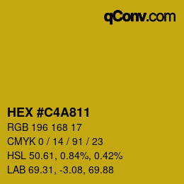 Color code: HEX #C4A811 | qconv.com