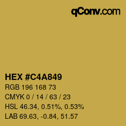 Color code: HEX #C4A849 | qconv.com