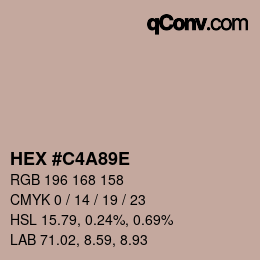 カラーコード: HEX #C4A89E | qconv.com