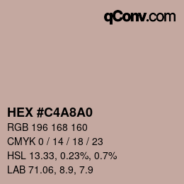 Color code: HEX #C4A8A0 | qconv.com