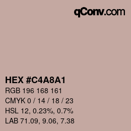 Color code: HEX #C4A8A1 | qconv.com