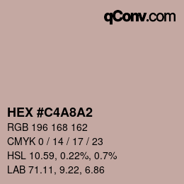 Color code: HEX #C4A8A2 | qconv.com