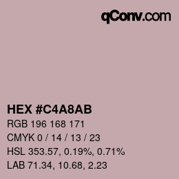 Color code: HEX #C4A8AB | qconv.com
