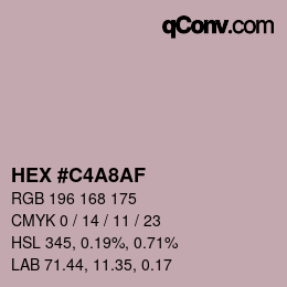 Color code: HEX #C4A8AF | qconv.com