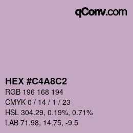 颜色代码: HEX #C4A8C2 | qconv.com