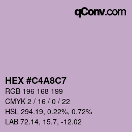カラーコード: HEX #C4A8C7 | qconv.com