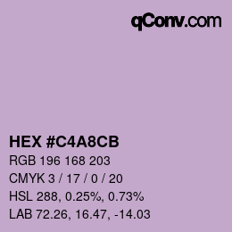 Color code: HEX #C4A8CB | qconv.com