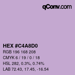 カラーコード: HEX #C4A8D0 | qconv.com