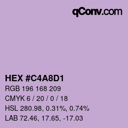 カラーコード: HEX #C4A8D1 | qconv.com