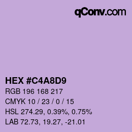 Color code: HEX #C4A8D9 | qconv.com