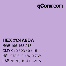 カラーコード: HEX #C4A8DA | qconv.com