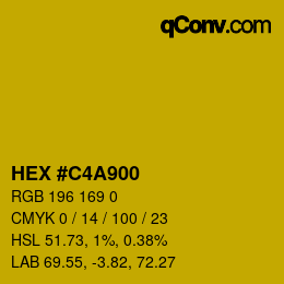 Color code: HEX #C4A900 | qconv.com