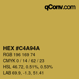 颜色代码: HEX #C4A94A | qconv.com