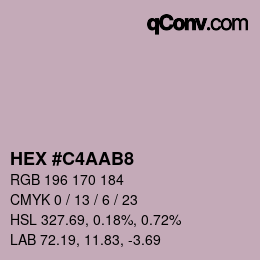 カラーコード: HEX #C4AAB8 | qconv.com