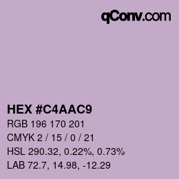 カラーコード: HEX #C4AAC9 | qconv.com