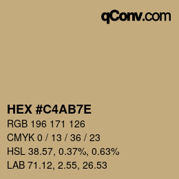 Color code: HEX #C4AB7E | qconv.com