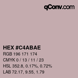 Color code: HEX #C4ABAE | qconv.com