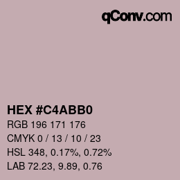 Código de color: HEX #C4ABB0 | qconv.com