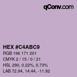 Color code: HEX #C4ABC9 | qconv.com