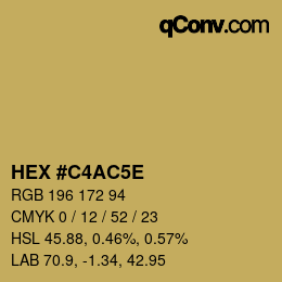 カラーコード: HEX #C4AC5E | qconv.com