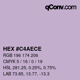 Farbcode: HEX #C4AECE | qconv.com