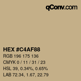 Color code: HEX #C4AF88 | qconv.com