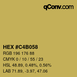 Color code: HEX #C4B058 | qconv.com