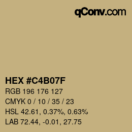 カラーコード: HEX #C4B07F | qconv.com