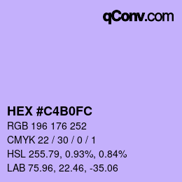 カラーコード: HEX #C4B0FC | qconv.com