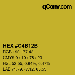 Color code: HEX #C4B12B | qconv.com