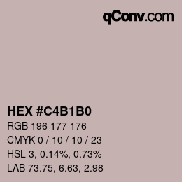 Farbcode: HEX #C4B1B0 | qconv.com