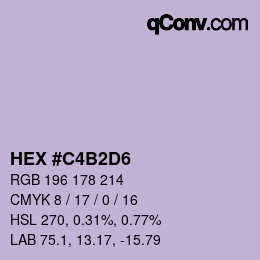 Color code: HEX #C4B2D6 | qconv.com