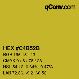 颜色代码: HEX #C4B52B | qconv.com