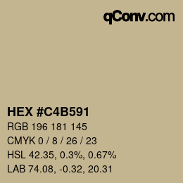 カラーコード: HEX #C4B591 | qconv.com