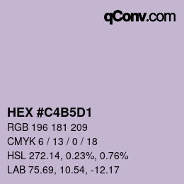 Color code: HEX #C4B5D1 | qconv.com