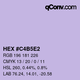 Farbcode: HEX #C4B5E2 | qconv.com