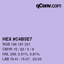 Farbcode: HEX #C4B5E7 | qconv.com
