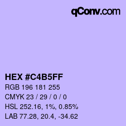 Color code: HEX #C4B5FF | qconv.com