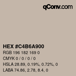 Color code: HEX #C4B6A900 | qconv.com