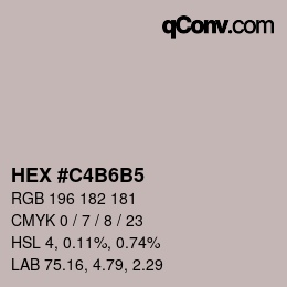 颜色代码: HEX #C4B6B5 | qconv.com