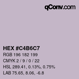 Color code: HEX #C4B6C7 | qconv.com