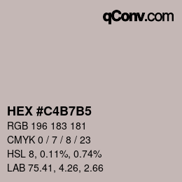 カラーコード: HEX #C4B7B5 | qconv.com