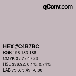 颜色代码: HEX #C4B7BC | qconv.com