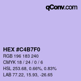 カラーコード: HEX #C4B7F0 | qconv.com