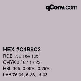 Color code: HEX #C4B8C3 | qconv.com