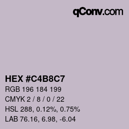 Color code: HEX #C4B8C7 | qconv.com